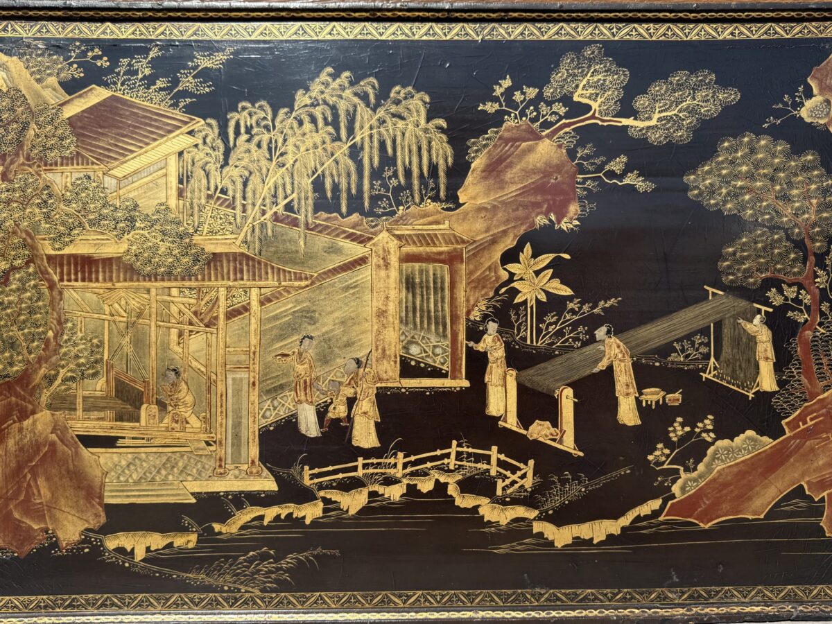A Chinese Chinoiserie Export Gilt Lacquer Picture Panel for SALE