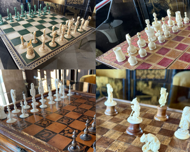 Jeu d'échecs anciens et dames de créateur de l'ère 60-70
